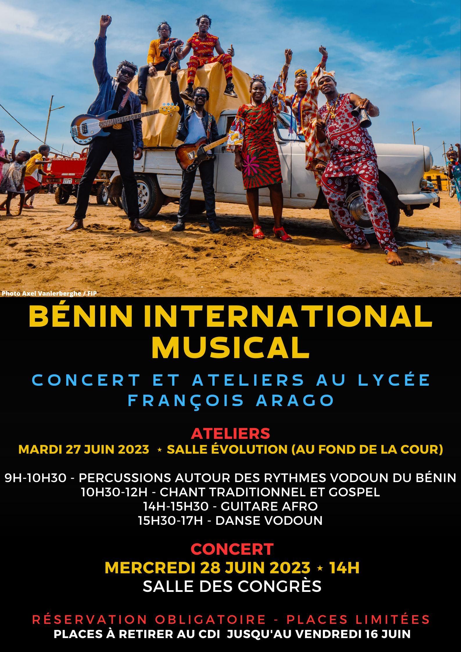 Concert du  Bénin International Musical le mercredi 28 juin 2023