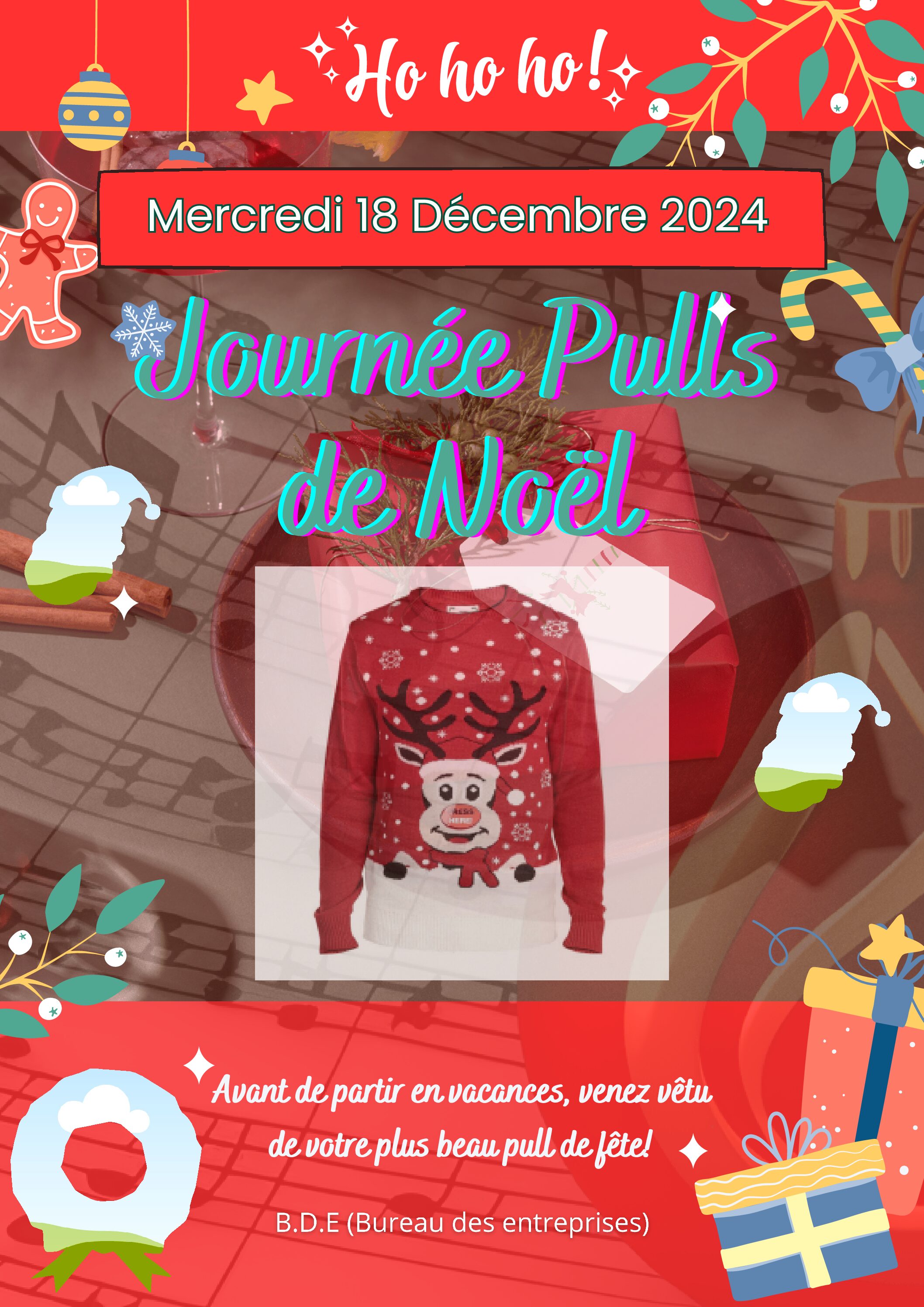 Journée pulls de Noël mercredi 18